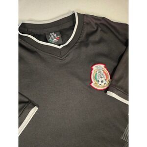 World Cup Mexico Soccer Jersey Mens Large Black Excellent V-Neck Shirt